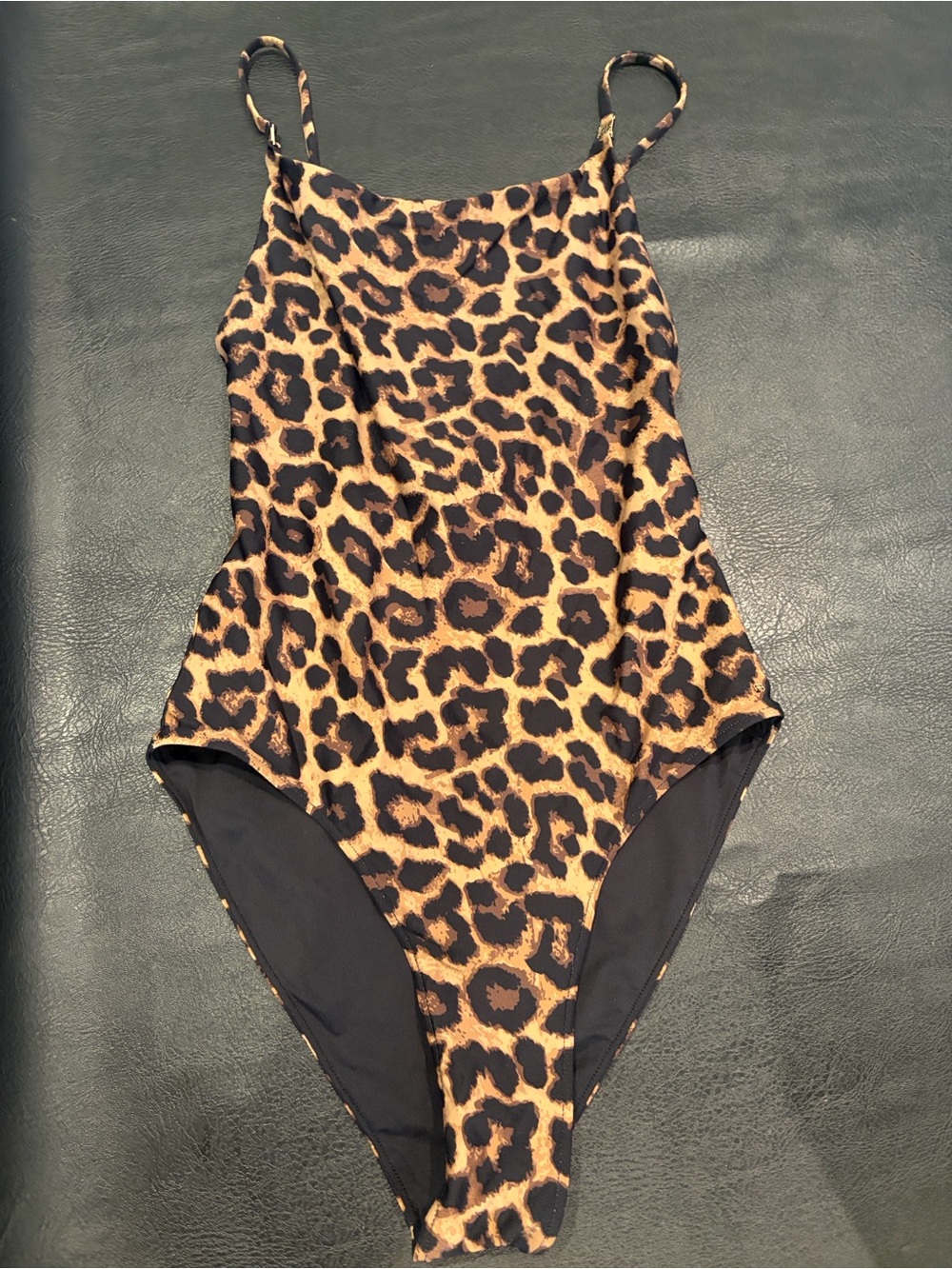 Anine Bing Leopard Print One-Piece Swimsuit - Brown & Black XS New - Picture 4 of 6